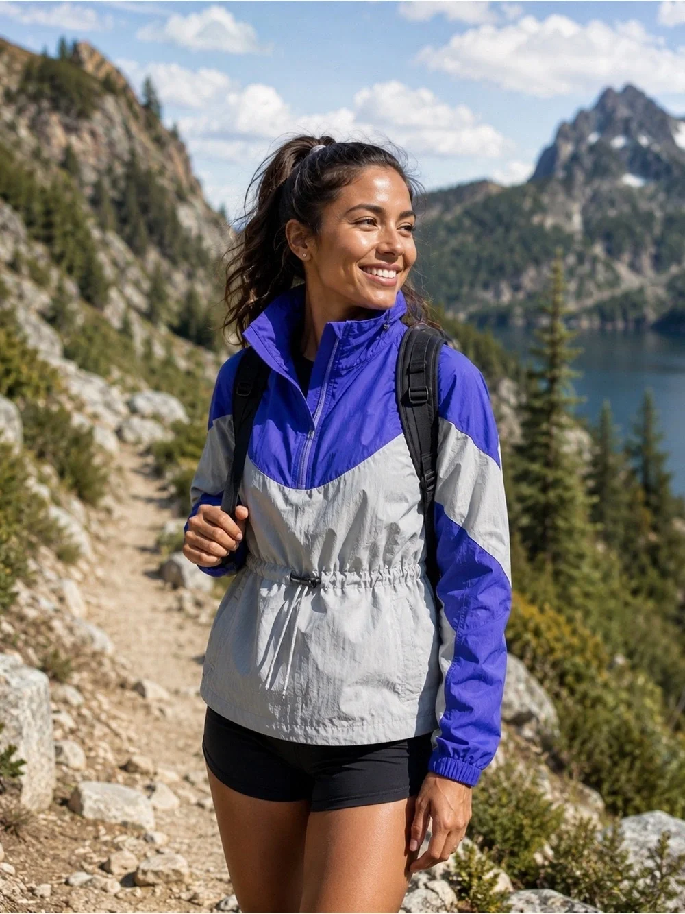 NEW Lululemon Women’s Evergreen Anorak Jacket Charged Indigo / Seal Grey Size 2
